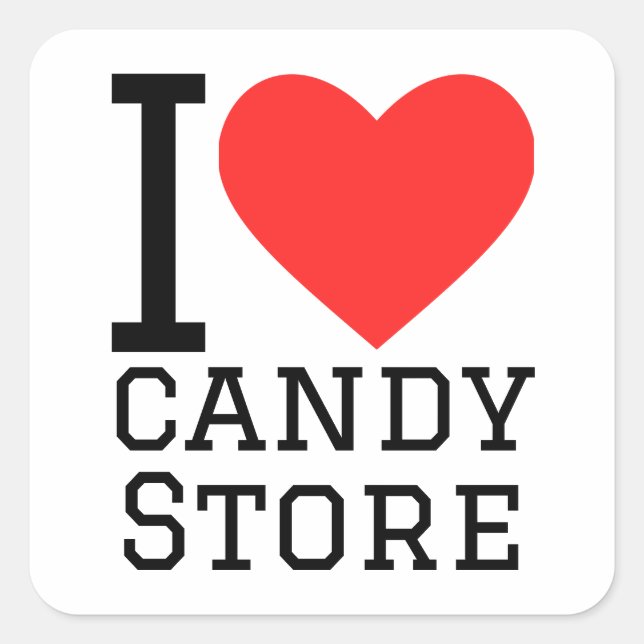 Sticker Carré J'adore la confiserie (Devant)