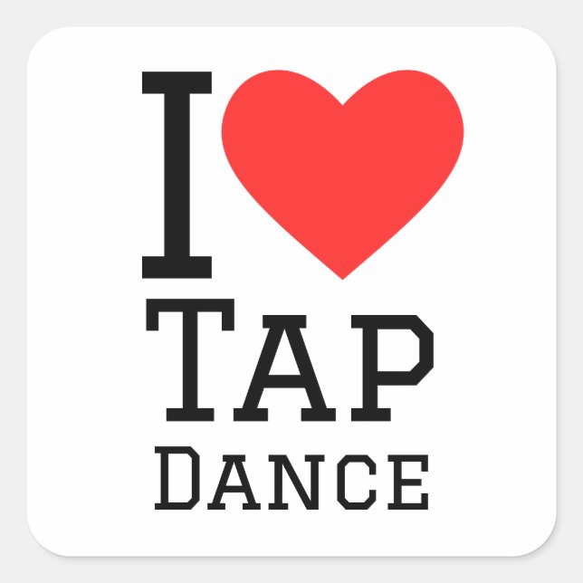 Sticker Carré J'adore la danse du robinet (Devant)