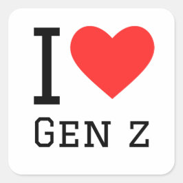 Sticker Carré J'adore la gen z