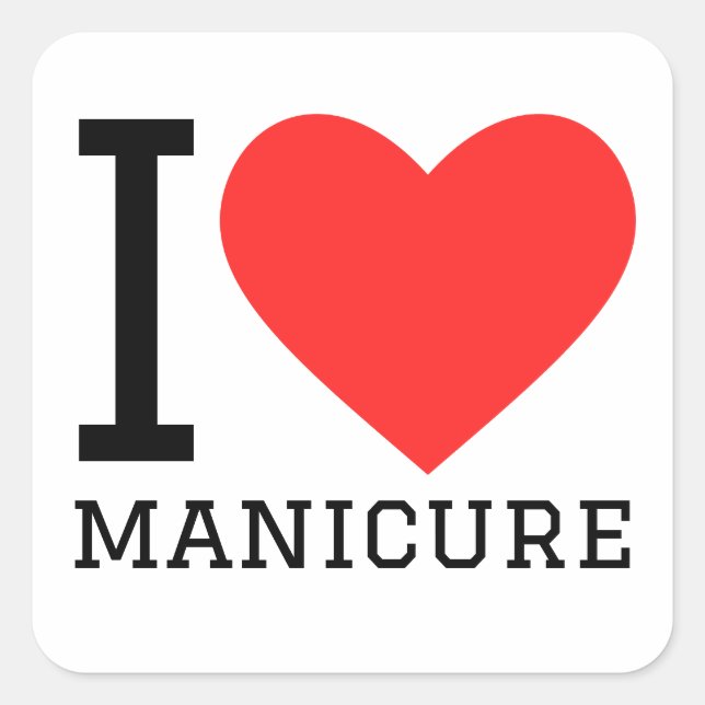Sticker Carré J'adore la manucure (Devant)
