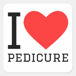 Sticker Carré J'adore la pédicure