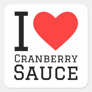 Sticker Carré J'adore la sauce aux canneberges