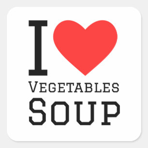 Sticker Carré J'adore la soupe aux légumes
