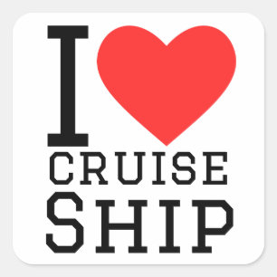 Sticker Carré J'adore le bateau de croisière