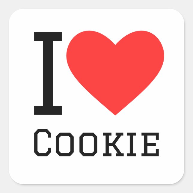 Sticker Carré J'adore le biscuit (Devant)