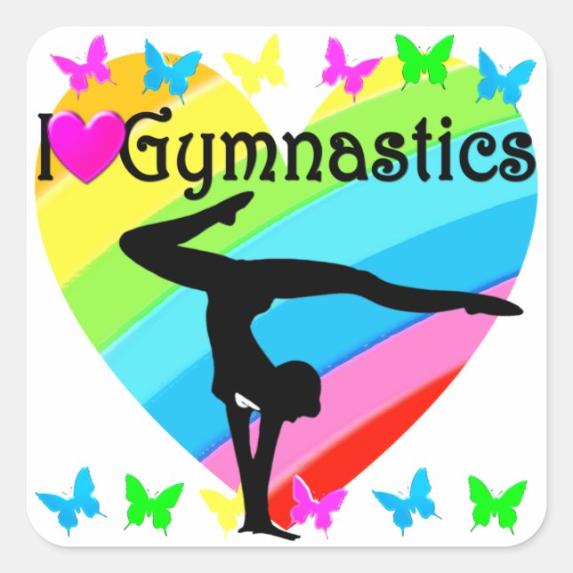 STICKER CARRÉ J'ADORE LE DESIGN GYMNASTIQUE (Devant)