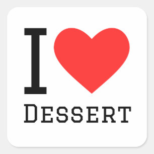 Sticker Carré J'adore le dessert