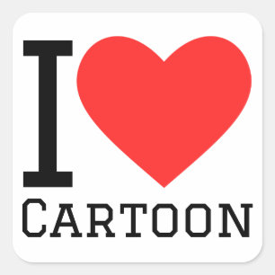 Sticker Carré J'adore le dessin animé