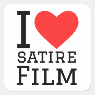Sticker Carré J'adore le film satirique