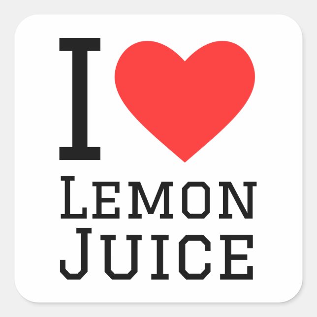 Sticker Carré J'adore le jus de citron (Devant)