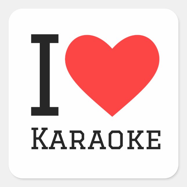 Sticker Carré J'adore le karaoké (Devant)