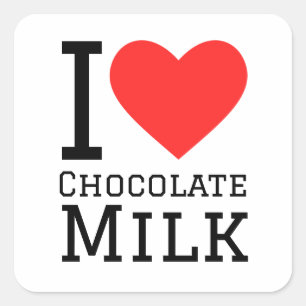 Sticker Carré J'adore le lait au chocolat