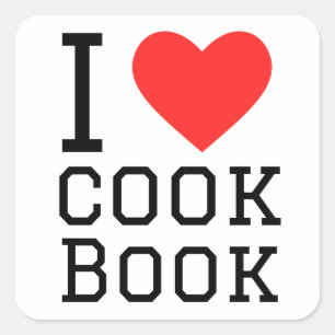 Sticker Carré J'adore le livre de cuisine