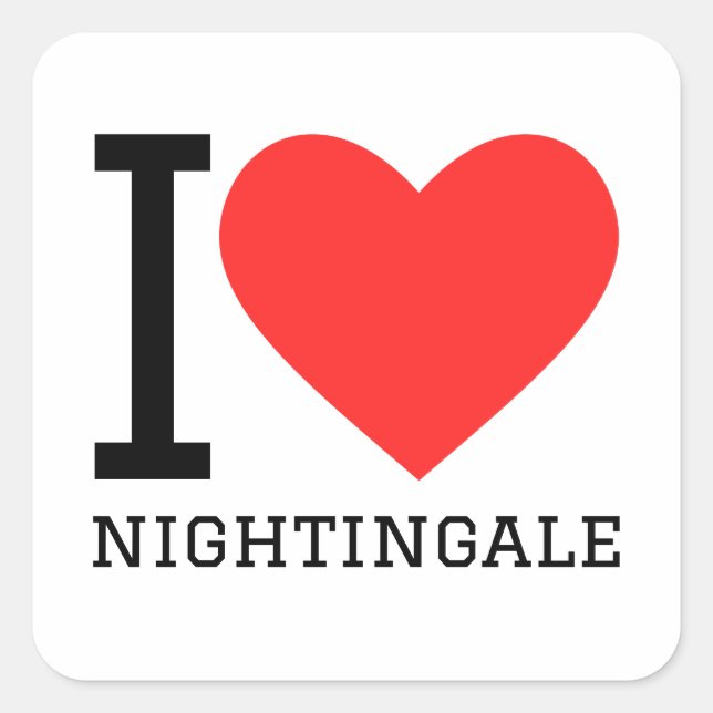 Sticker Carré J'adore le nightingale (Devant)