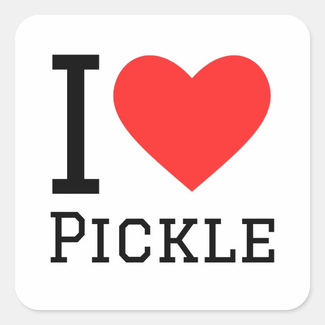 Sticker Carré J'adore le pickle (Devant)
