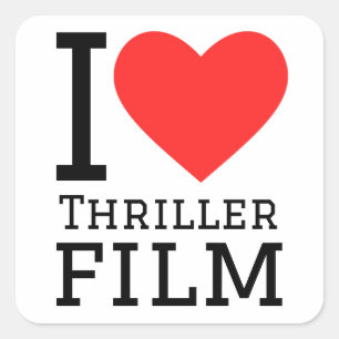 Sticker Carré J'adore le thriller film