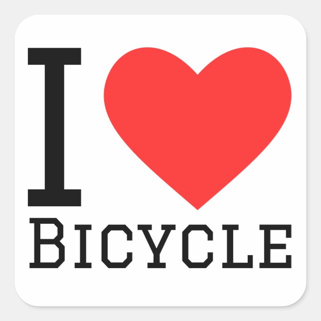 Sticker Carré J'adore le vélo (Devant)