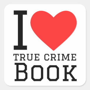 Sticker Carré J'adore le vrai livre de crime