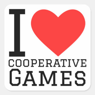 Sticker Carré J'adore les amateurs de jeux coopératifs