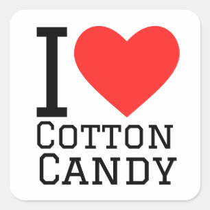 Sticker Carré J'adore les bonbons en coton