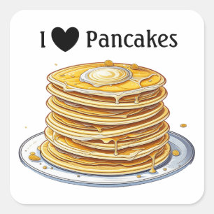 Sticker Carré J'adore les crêpes Yummy Foodie