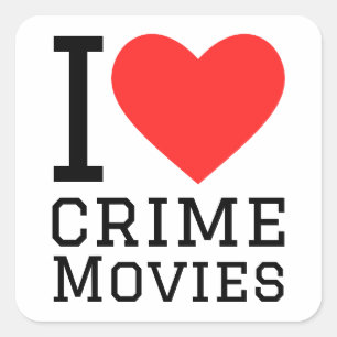 Sticker Carré J'adore les films criminels