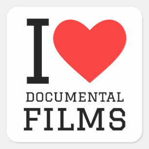Sticker Carré J'adore les films documentaires