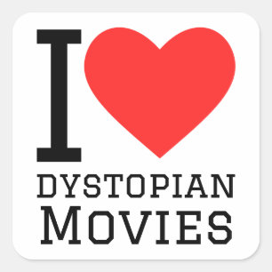 Sticker Carré J'adore les films dystopiques