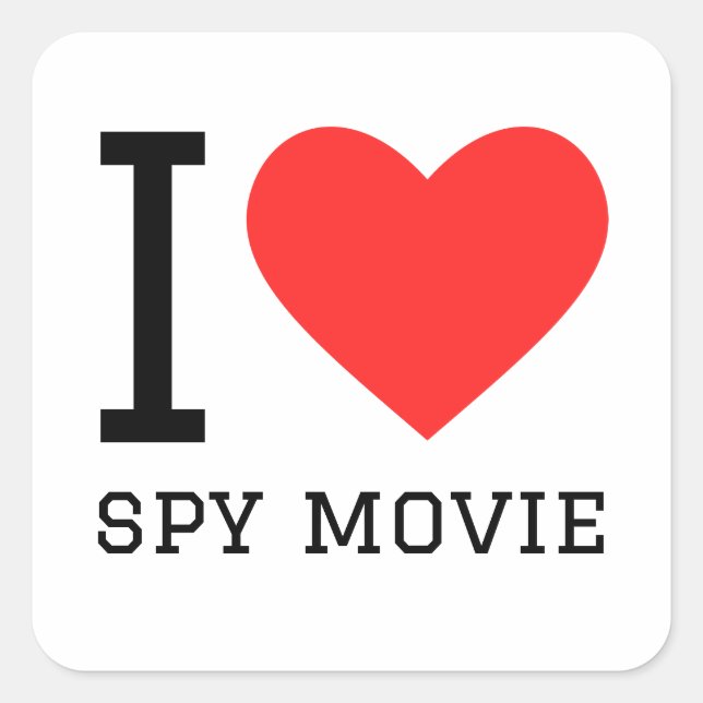 Sticker Carré J'adore les films espions (Devant)