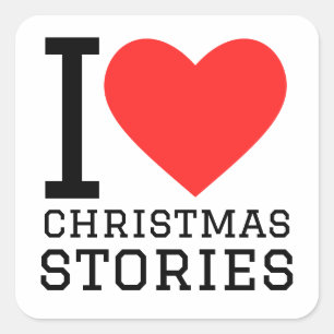 Sticker Carré J'adore les histoires de Noël 