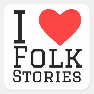 Sticker Carré J'adore les histoires folkloriques