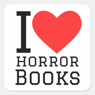 Sticker Carré J'adore les livres d'horreur