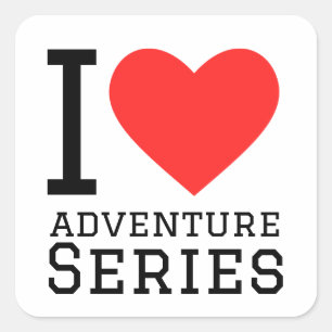 Sticker Carré J'adore les séries aventure