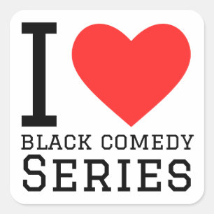 Sticker Carré J'adore les séries comiques noires