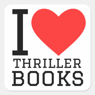 Sticker Carré J'adore les thriller books