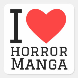 Sticker Carré J'adore manga d'horreur
