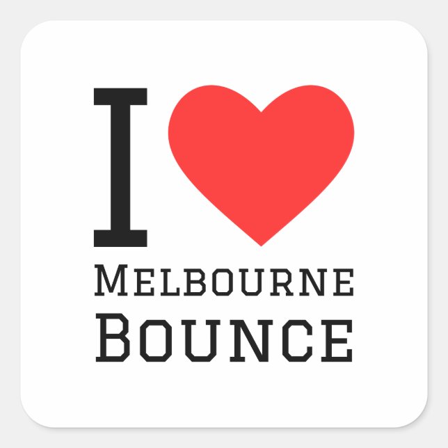 Sticker Carré J'adore Melbourne (Devant)