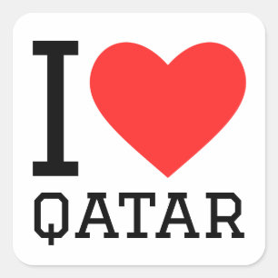Sticker Carré J'adore Qatar