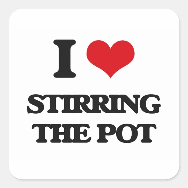 Sticker Carré J'adore Stirring the Pot (Devant)