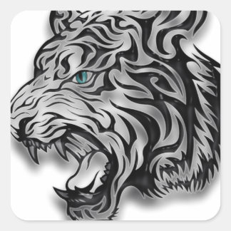 Sticker Carré Jaguar Empreinte de léopard Panther Motif