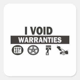 Sticker Carré J'ai annulé les garanties amusantes