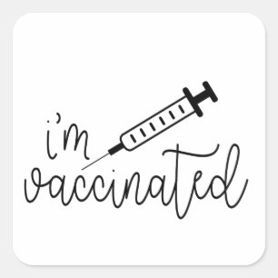 Sticker Carré J'ai été vacciné. coronavirus.