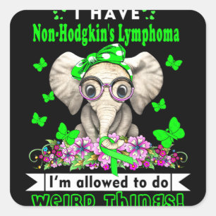 Sticker Carré J'ai la sensibilisation au lymphome de non-Hodgkin