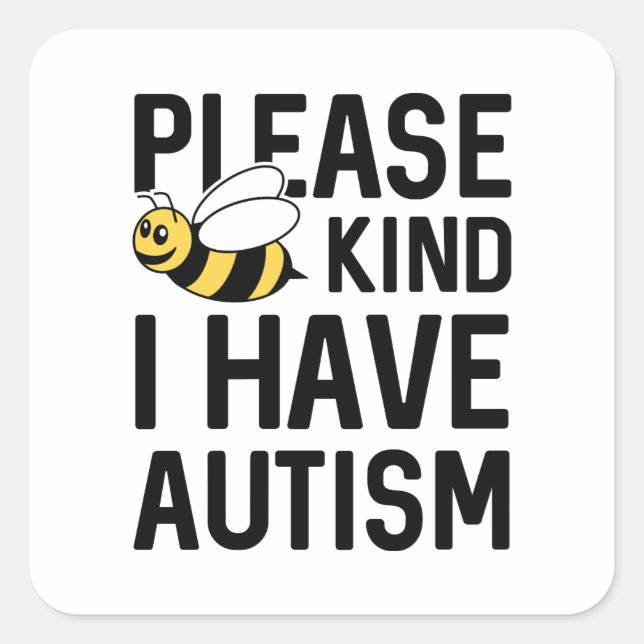 Sticker Carré J'ai l'autisme (Devant)