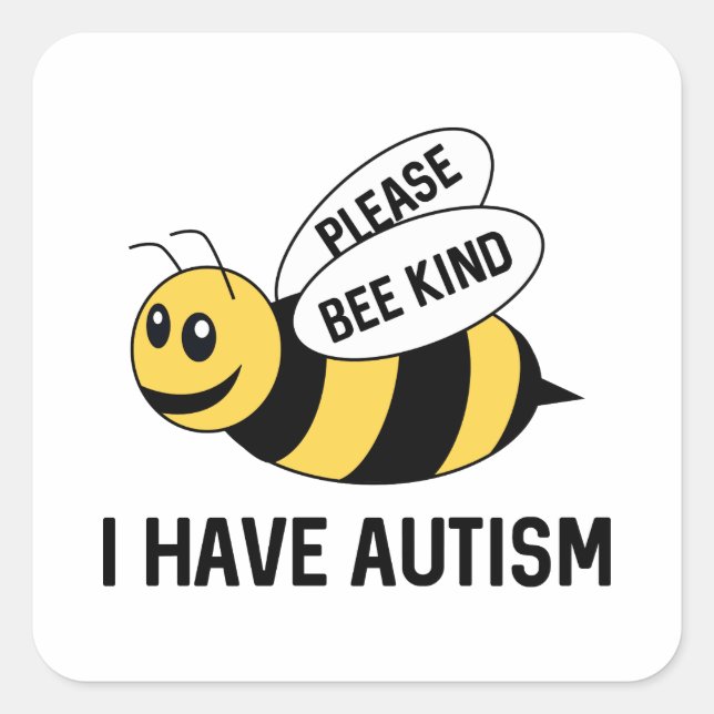 Sticker Carré J'ai l'autisme (Devant)