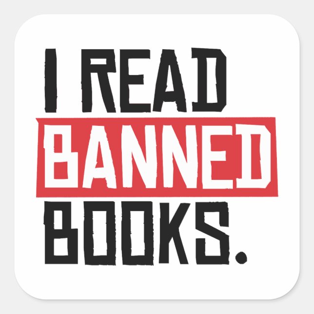 Sticker Carré J'Ai Lu Des Livres Interdits (Devant)