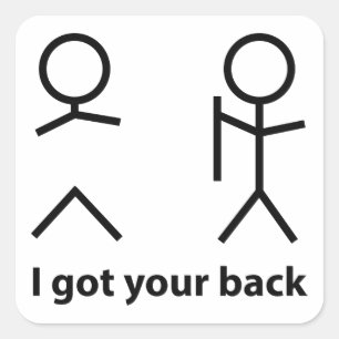 Sticker Carré J'ai obtenu votre dos !