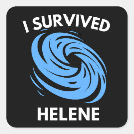 Sticker Carré J'ai survécu à l'ouragan Helene