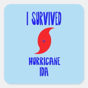 Sticker Carré J'Ai Survécu À L'Ouragan Ida