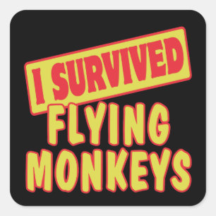 STICKER CARRÉ J'AI SURVÉCU AUX SINGES VOLONTAIRES